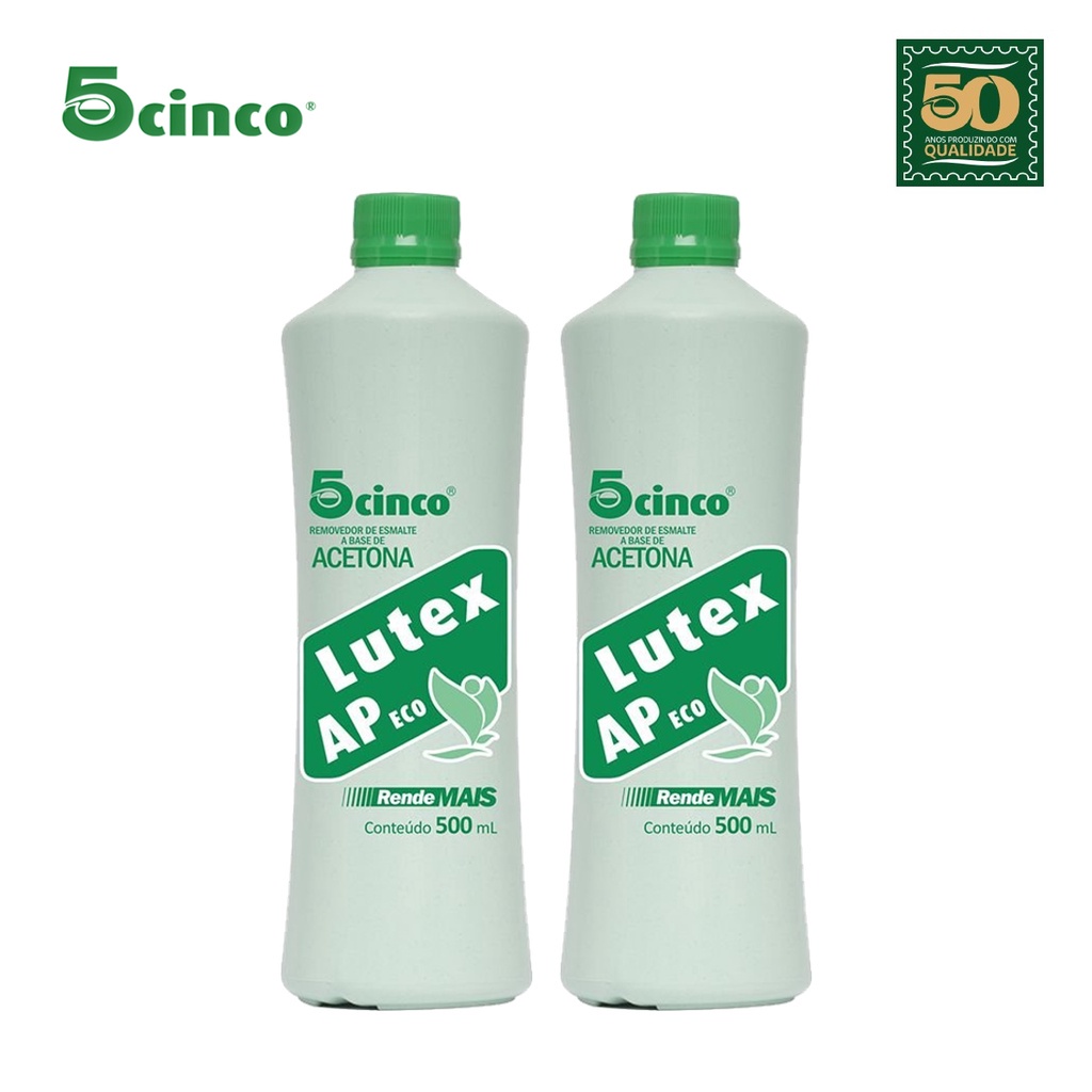 kit   2 removedores  de esmalte 5 cinco Lutex Ap Eco 500ml oferta!