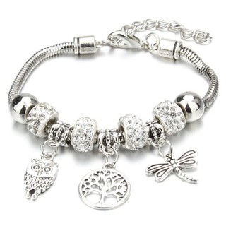 Pulseira Prata Pandora e Vivara Bijuteria Prata Com Branco Adulto e Criança