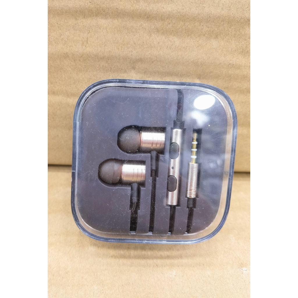 Fone Xiaomi de Ouvido Extra Bass Fone de Ouvido Android e Ios Fone Barato Microfone Entrada P2 Marrom/preto
