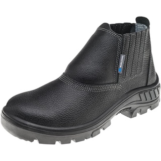Bota Botina de Segurança Ocupacional EPI Marluvas 95B19-Bp Em Couro Bico Protetivo PVC Fechamento Elastico Lateral Recoberto Solado Bidensidade