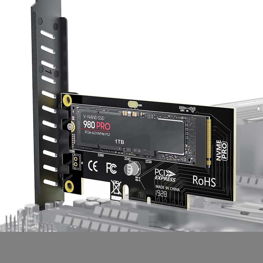 Suporte Adaptador Ssd M2 Nvme Pci E 4x 8x 16x 30 Pcie X1 Escorrega O Preço 7773