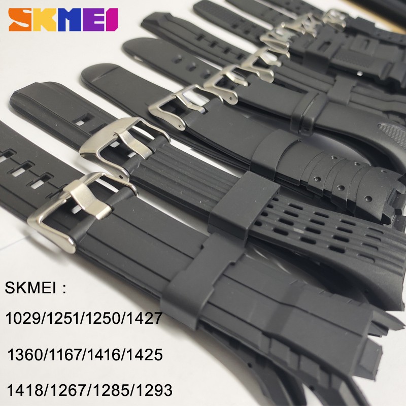 SKMEI Watch Band 1029 1251 1167 1416 1425 1427 PU/Rubber Watches Strap For Skmei Different Model WatchBands For Men/Women reloj