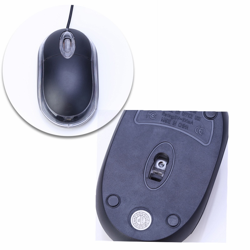 Mouse Com Fio Preto Usb Óptico Com Led Para Notebook Pc Computador
