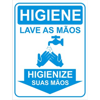 Placas Informativas Higienização - Lave as Mãos