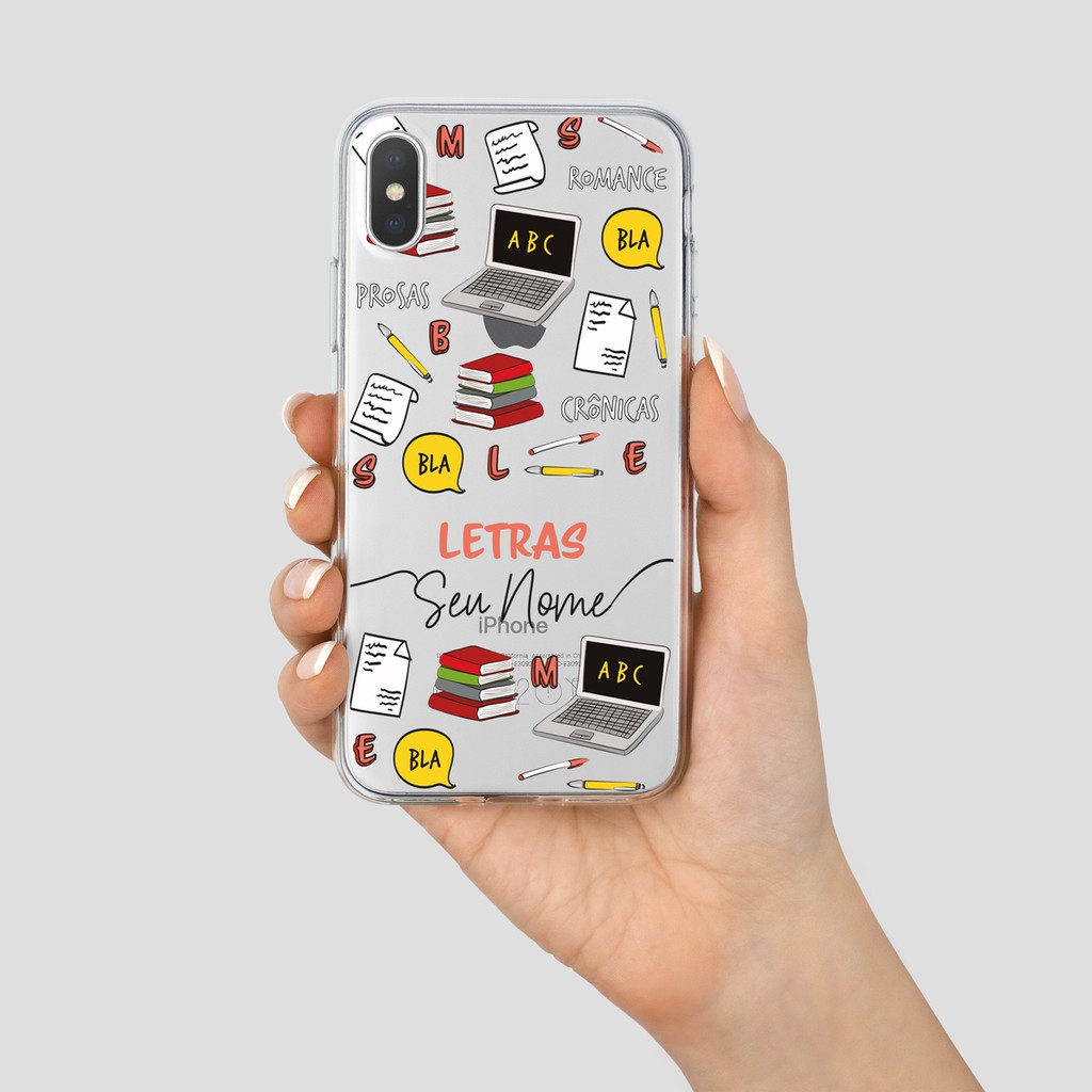 Capa Capinha de Celular Personalizada com sua Profissão - Letras