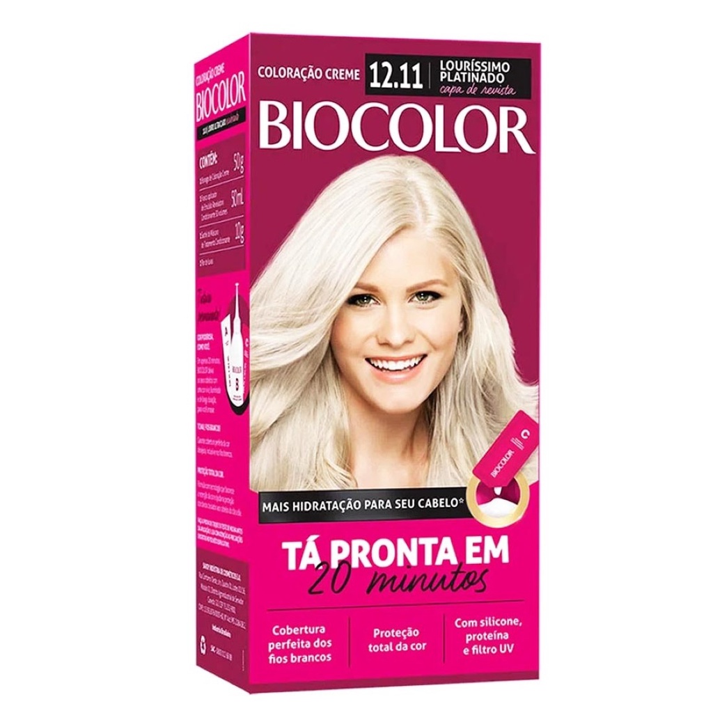 Coloração Creme 12.11 Louríssimo Platinado Capa de Revista - Biocolor em Oferta na Shopee