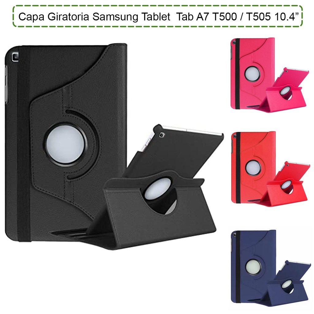 Capa Giratória Tablet Samsung Galaxy Tab A7 10.4 T500 T505 - PRETO