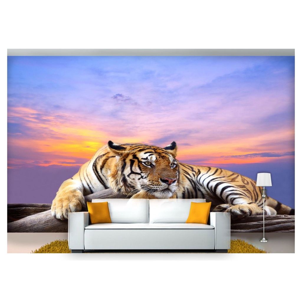 papel de parede Animais Tigre paisagem 3D m² ANM119