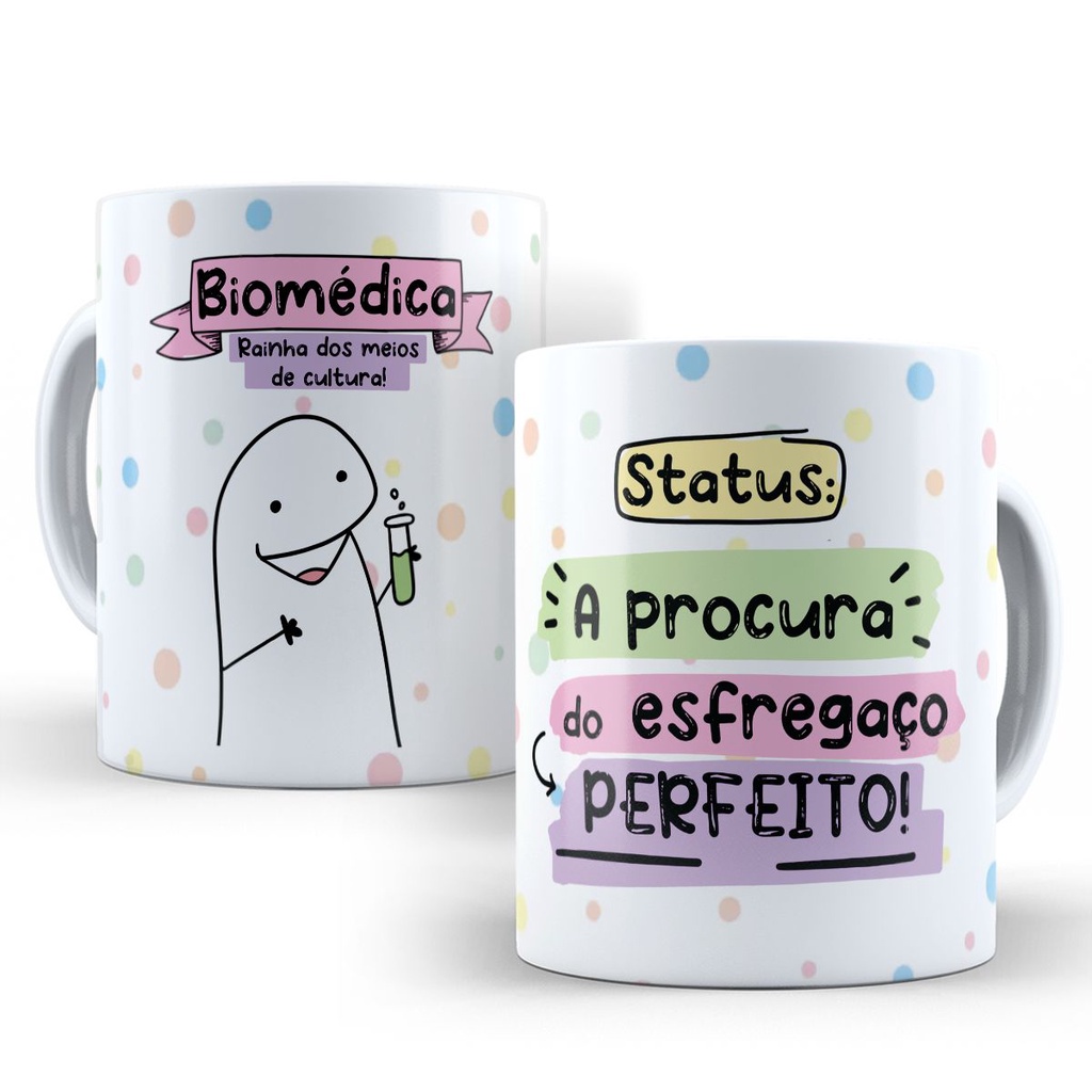 Canecas Personalizada Biomédica Flork com Nome Biomedicina Biomedica Xicara Diferenciadas Profissões