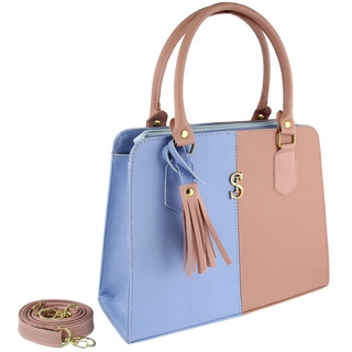 Bolsa Feminina Tote Bicolor Tiracolo de Lado Transversal e de Mão Selten
