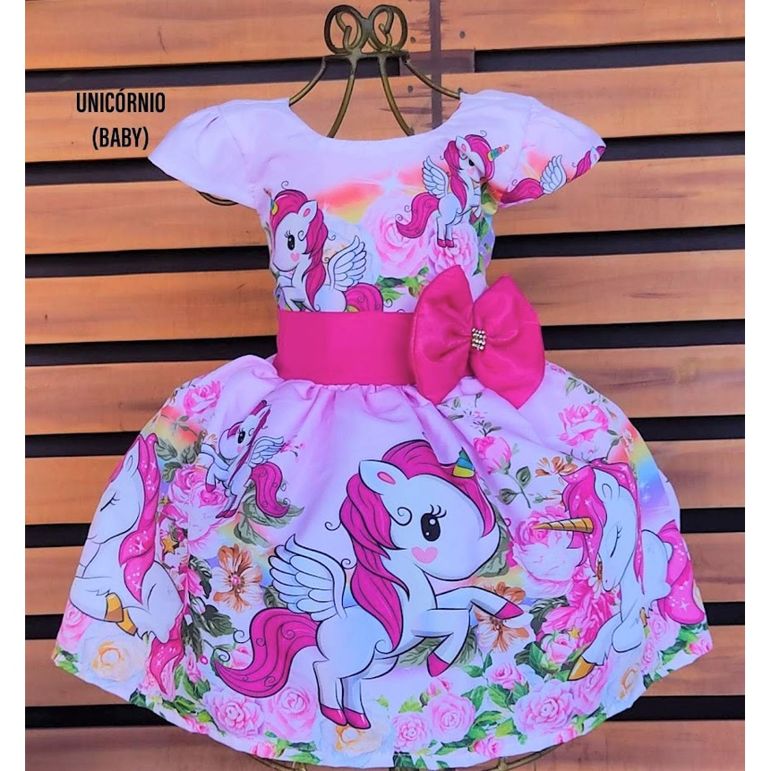 Vestido Luxo Infantil Temático baby rosa Super Lindo unicornio novo | Shopee Brasil