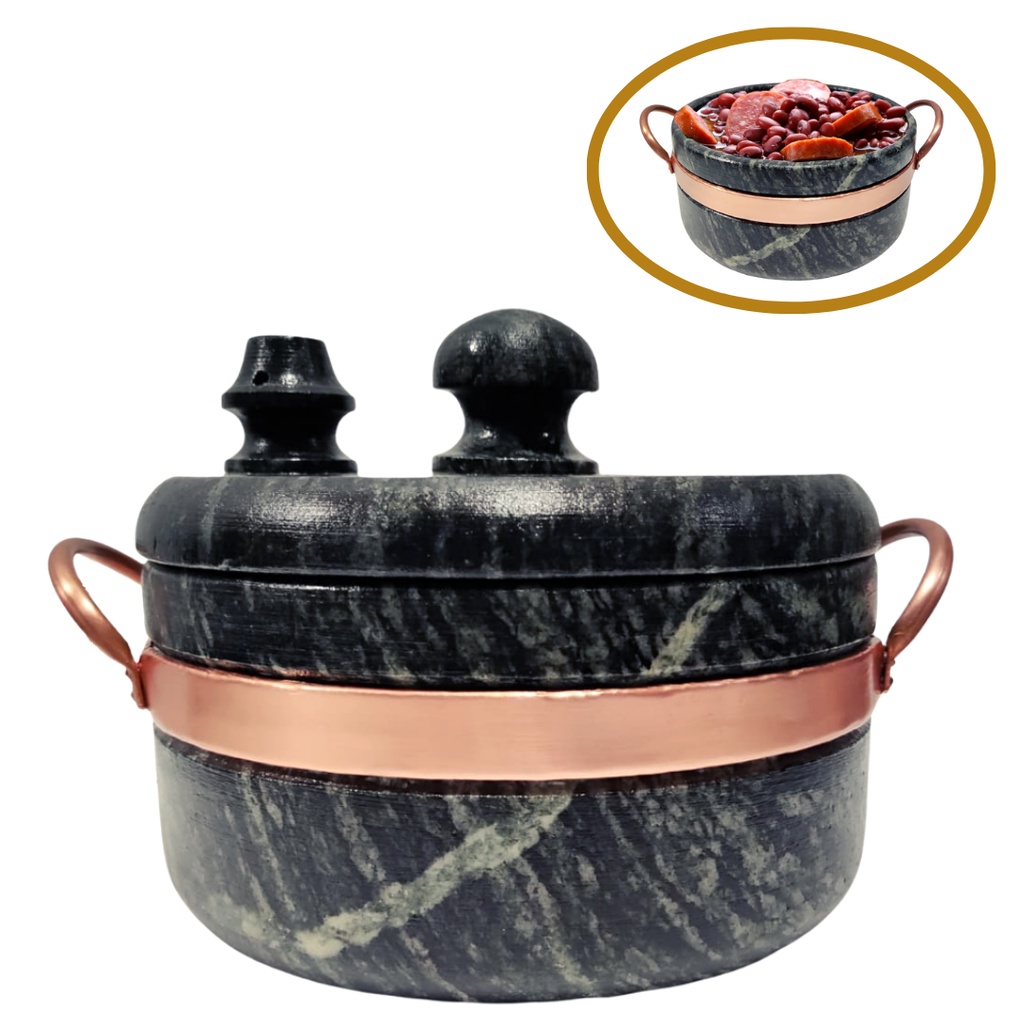 Panela Modelo Pressão Pedra Sabão Artesanal Mineira Arte Nativa