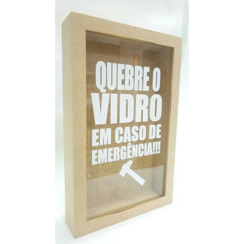 Quadro Cofre Porta Rolhas 27x17 Quebre O Vidro Em Caso Emêrgencia