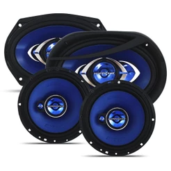 Kit Alto Falante 6 Pol 100w Rms Triak 6 Triaxial 6x9 Pol 180w Rms CM-6X9 Quadriaxial Hurricane Kit Fácil 280w Rms
