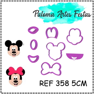 Cortador Mickey E Minnie 5 Cm Pla Pasta Americana Biscuit Cupcake