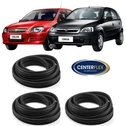 Kit 2 Borrachas de Porta + Porta Malas Celta e Corsa Hatch 2000 2001 2002 2003 2004 2005 2006 2007 2008 2009 2010 / 2015