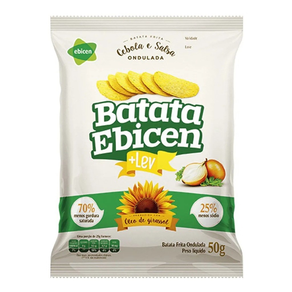 Batata Ondulada Cebola e Salsa 50g Ebicen