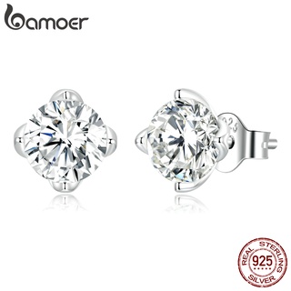 1 Par Brinco Feminino De Prata Moissanite Bamoer 925/Bijuteria Fashion Para Mulheres/Meninas