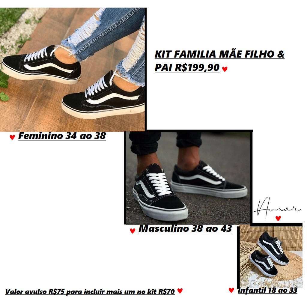tenis vans mae e filho