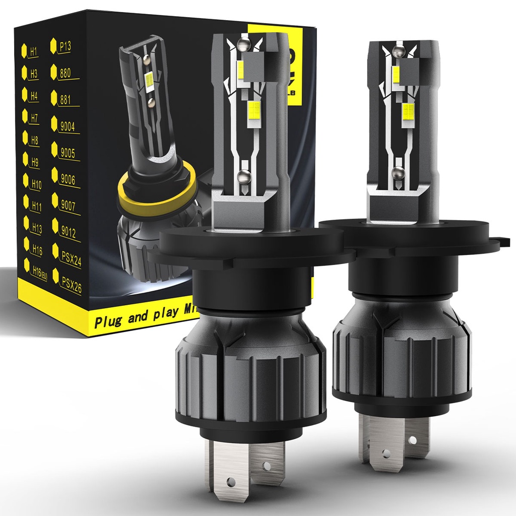 2pcs 60W 12000LM Farol LED Canbus H4 H7 H8 H9 H11 H16JP H1 H3 9003 HB2 9005 HB3 9006 HB4 Fog Lâmpada De Condução Luz