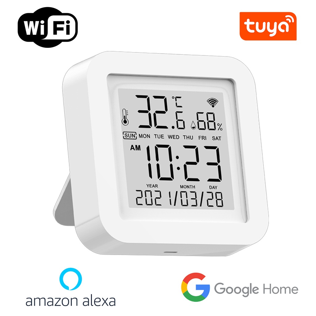 Sensor De Temperatura E Umidade Wifi Inteligente Tuya Smartlife Alexa