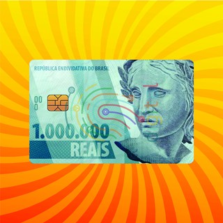 Adesivo Para Cartão de Crédito E Debito Skin Pelicula Nota 1 Milhão de Reais Azul