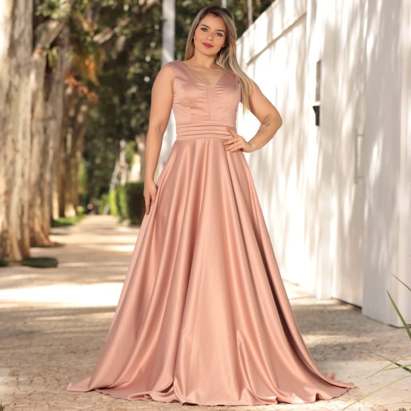 In fact Deplete broken Vestido de madrinha casamento tarde dia noite sem brilho em tecido  acetinado MARSALA serenity rose serenity luxuoso | Shopee Brasil