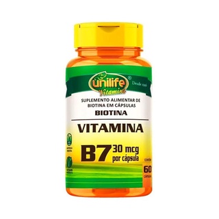 Vitamina B7 Biotina Unilife 60 Cápsulas De 500mg