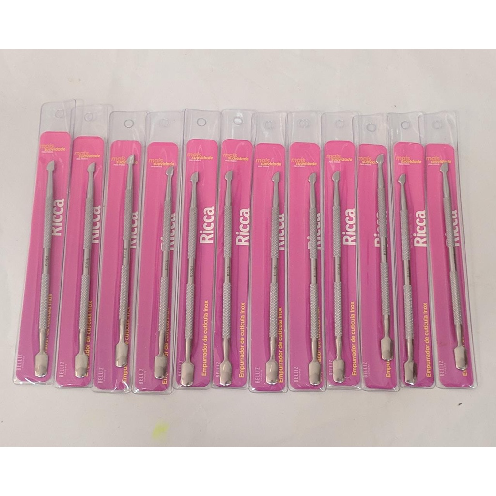 Kit 12  Empurradores inox ricca R:743 em Oferta na Shopee