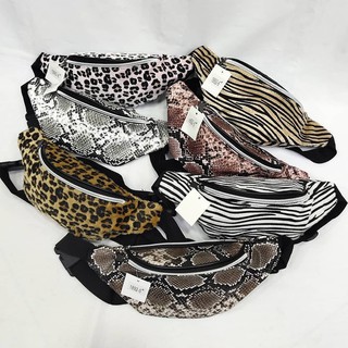 Promoção-pochete Animal Print Com Fechamento A Zíper, Alça Regulavel E Forradas Por Dentro