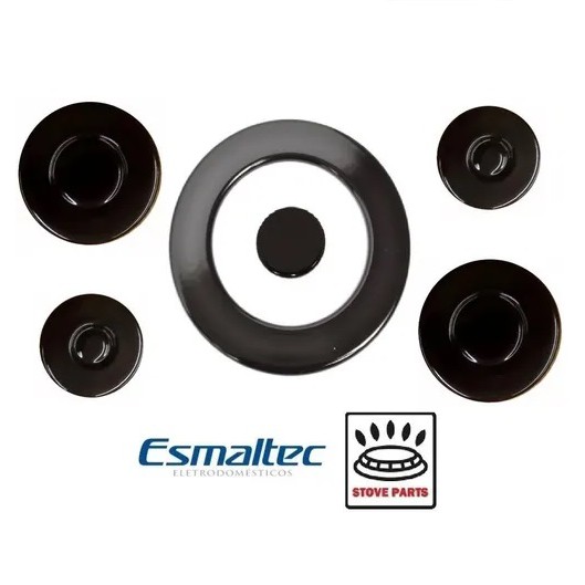 Kit Espalhador Tampa Peças Fogão Esmaltec Topazio / Esmeralda 5 Bocas