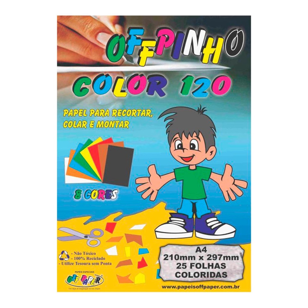 Papel Offpinho Color Set 120g/m2 A4 25 Folhas Recorte - Off Paper em Oferta na Shopee