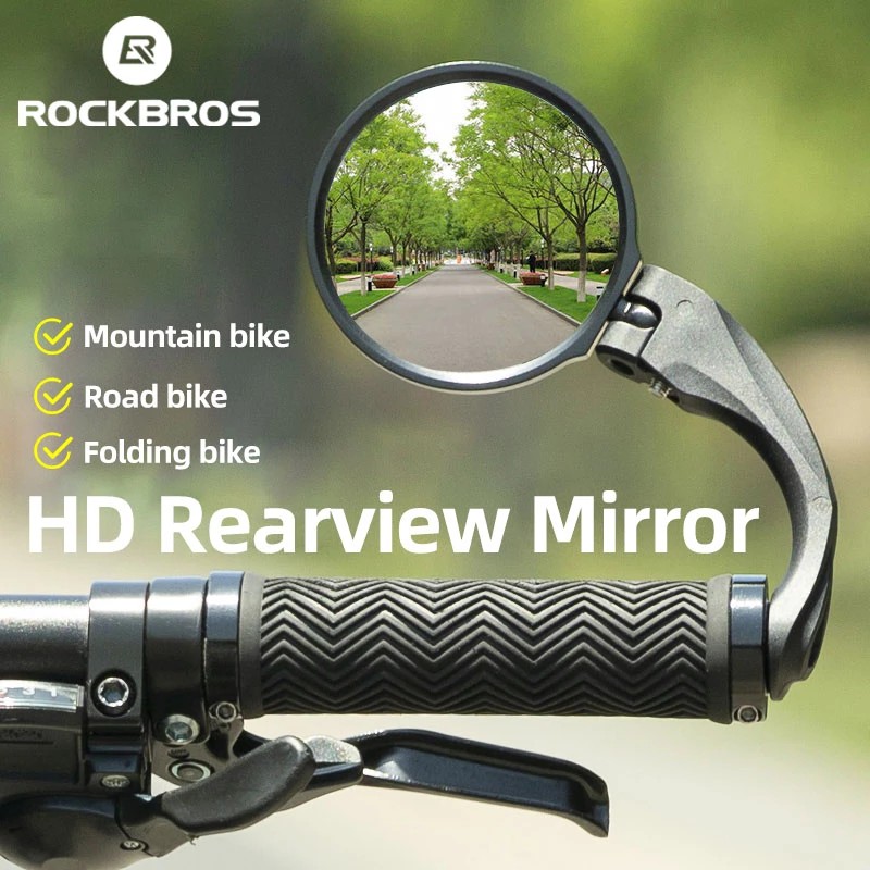ROCKBROS Espelhos HD Vista MTB Bicicleta De Estrada 360 Ângulo Ajustável Espelho Retrovisor Largo Para Acessórios De em Oferta na Shopee