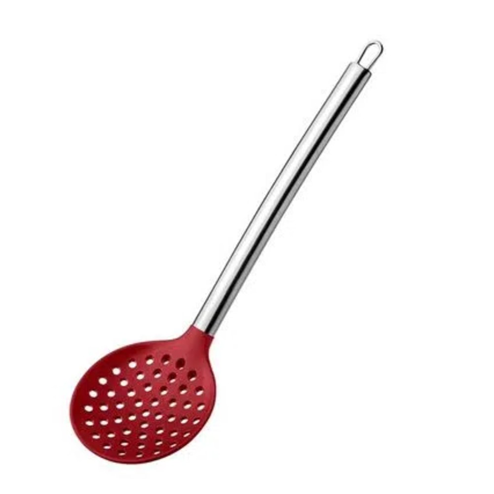 Escumadeira De Silicone Espumadeira Cabo Inox Vermelha Multilaser - UD070