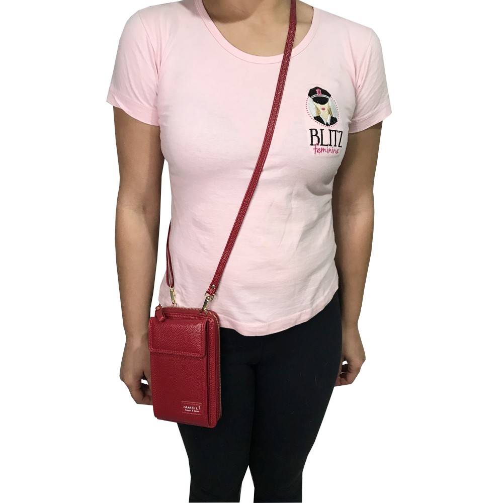 Bolsinha De Mão Carteira Transversal Porta Moedas Sintético