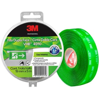 Fita Dupla Face 5 Metros x 19mm VHB Transparente para Uso Interno 3M com Estojo 4910 em Oferta na Shopee