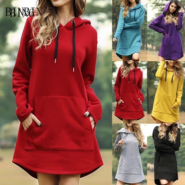 Moda Outono Inverno Feminina De Lã Quente Manga Comprida Com Capuz Top Cor Sólida Solto Fi...