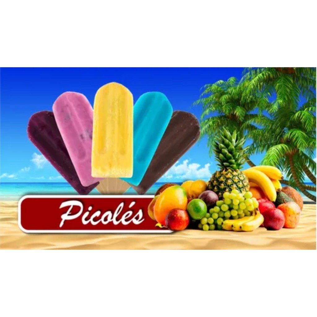 Painel Adesivo Parede Decoração Sorveteria Picolé Sorvete Palito Fruta