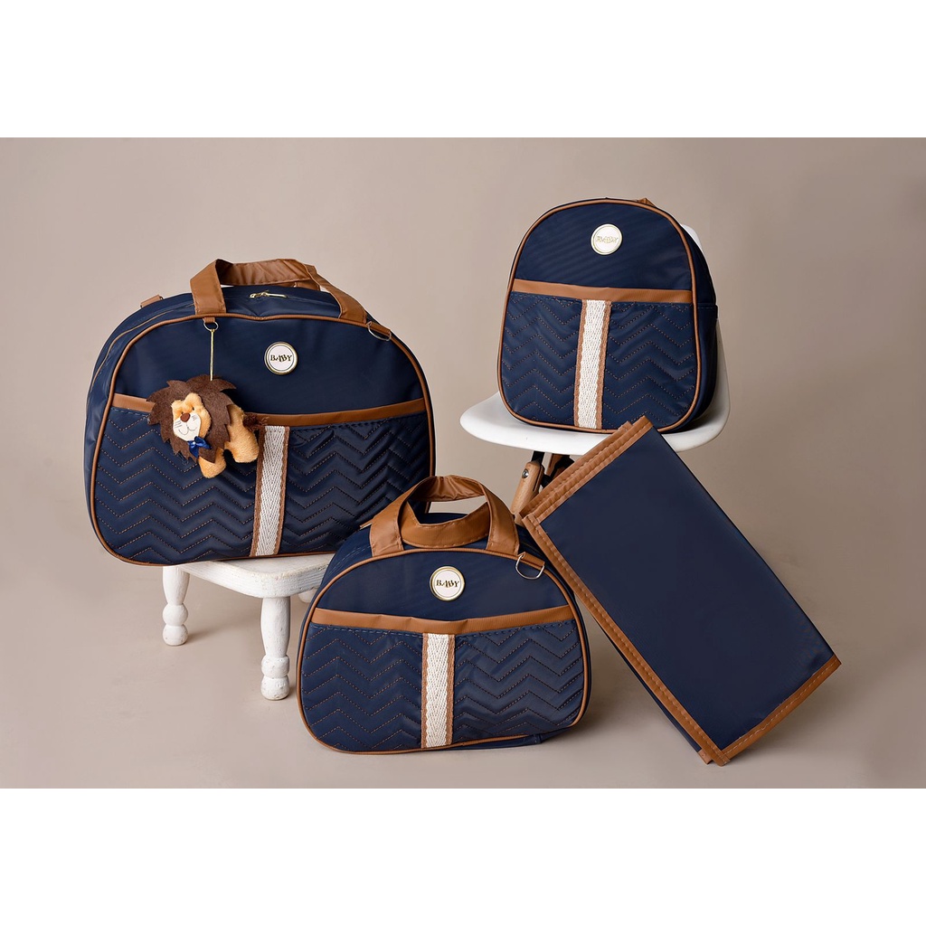 Kit de Bolsa de Bebê para Saída de Maternidade Luxo Tema Safári em Várias Cores