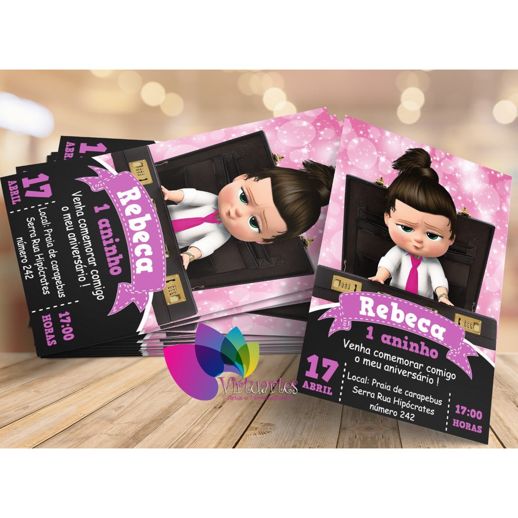 20 Convites aniversário Personalizado Poderosa Chefinha 2