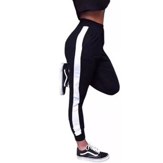 Calça Feminina Jogger Listrada Crepe Outono Inverno Promoçao