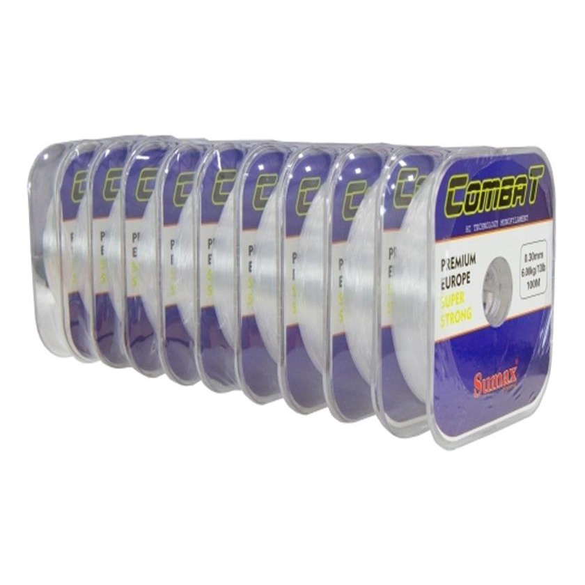 Linha Pesca Nylon Sumax Monofilamento Combat Branca 0,30mm 13lb 100 Metros