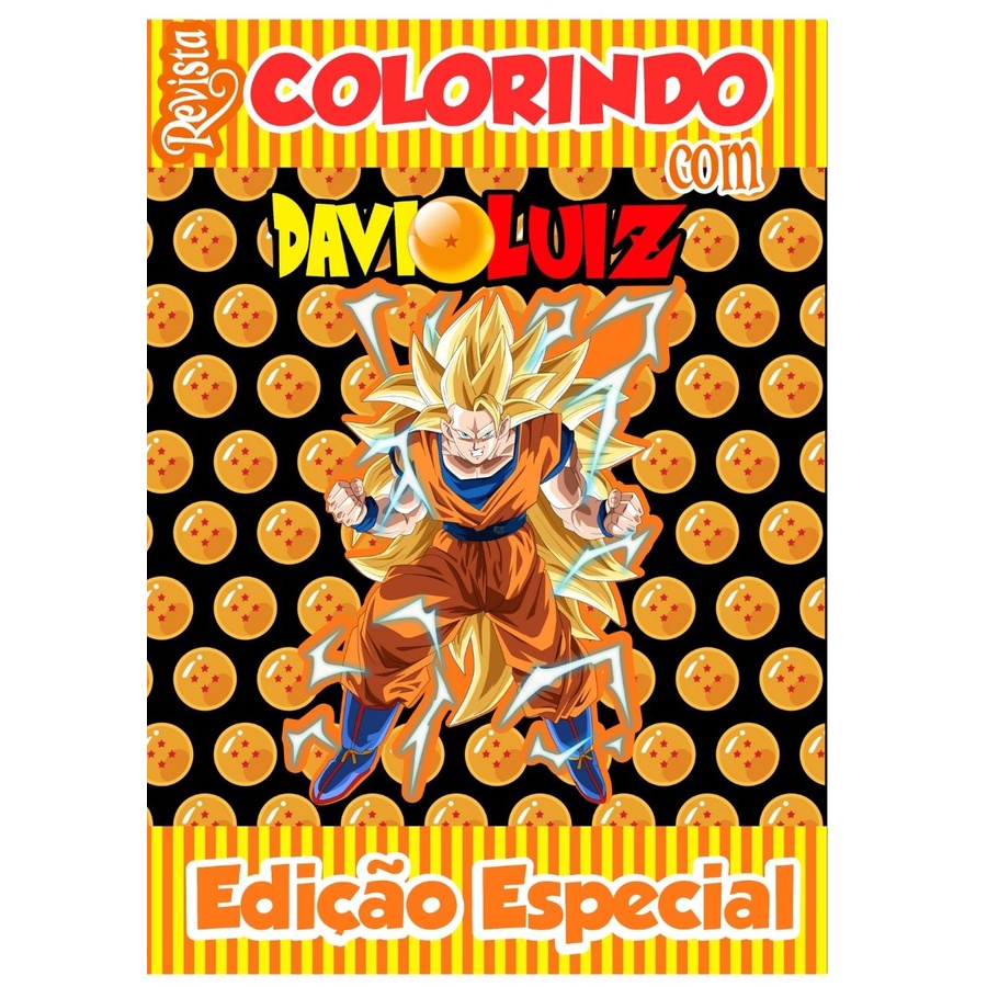 Livro De Colorir Personalizado / Revistinha de Colorir  - Tema Dragon Ball