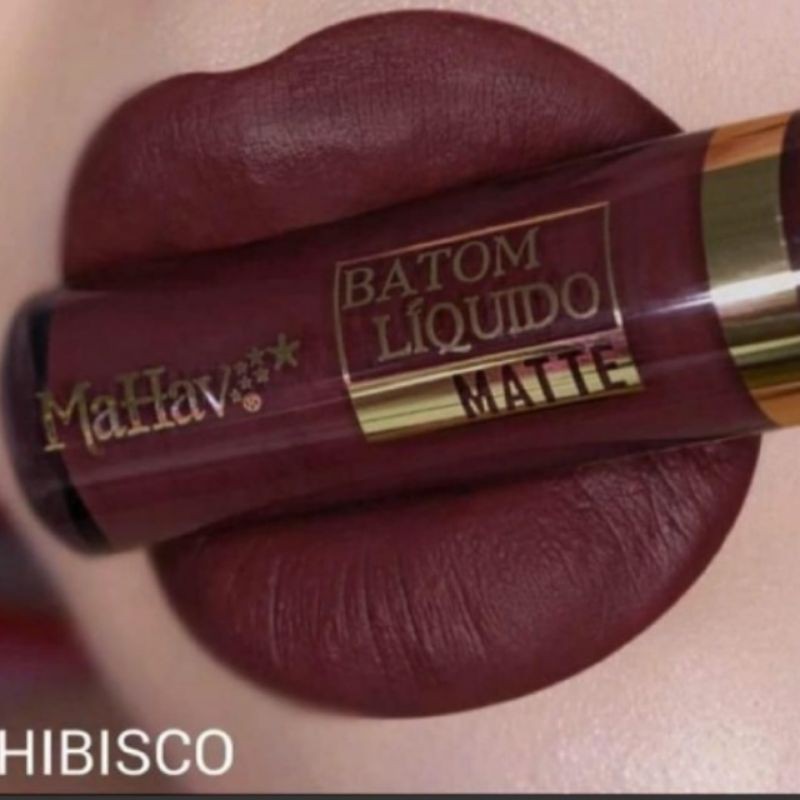 Batom Líquido Marca Mahav Efeito Matte Toque Aveludado Cor Hibisco
