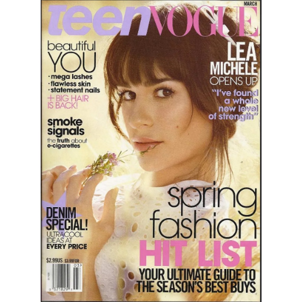 REVISTA TEEN VOGUE, DE MARÇO DE 2014, COM LEA MICHELE NA CAPA.