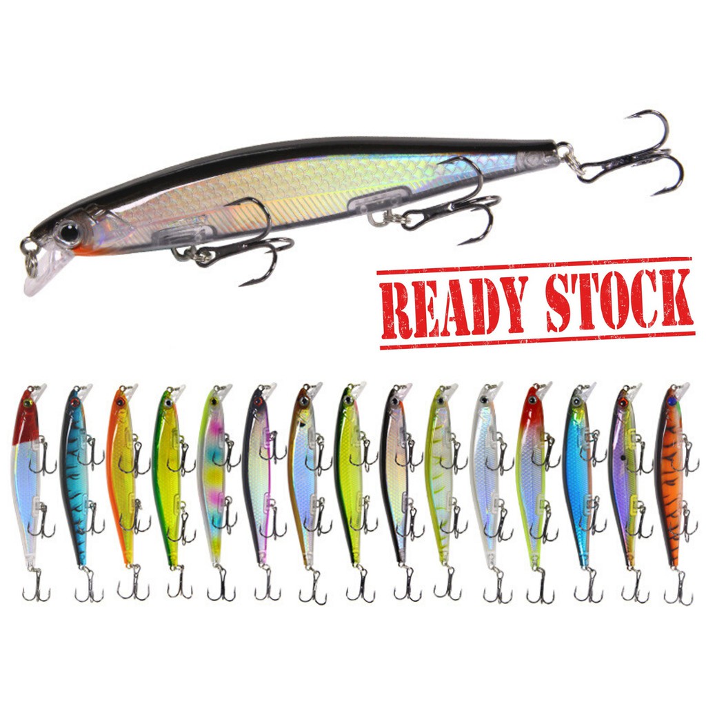 11cm 13g Isca De Pesca Minnow Crankbait Gewang Fundição Ikan Siakap Kerapu/Afundamento Baixo Preço Super Qualidade