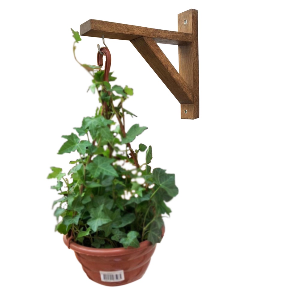 Kit 2 Mão Francesa De Madeira Para Pendurar Vaso De Planta Na Parede Suporte Gancho