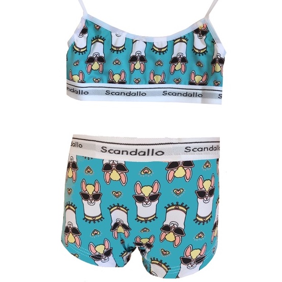 Conjunto Microfibra Shortinho Estampado Confort Juvenil Sem Bojo Menina Moça