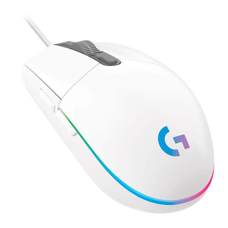 Mouse Gamer Logitech G203 RGB Lightsync, 6 Botões, 8000 DPI, Branco - 910-005794