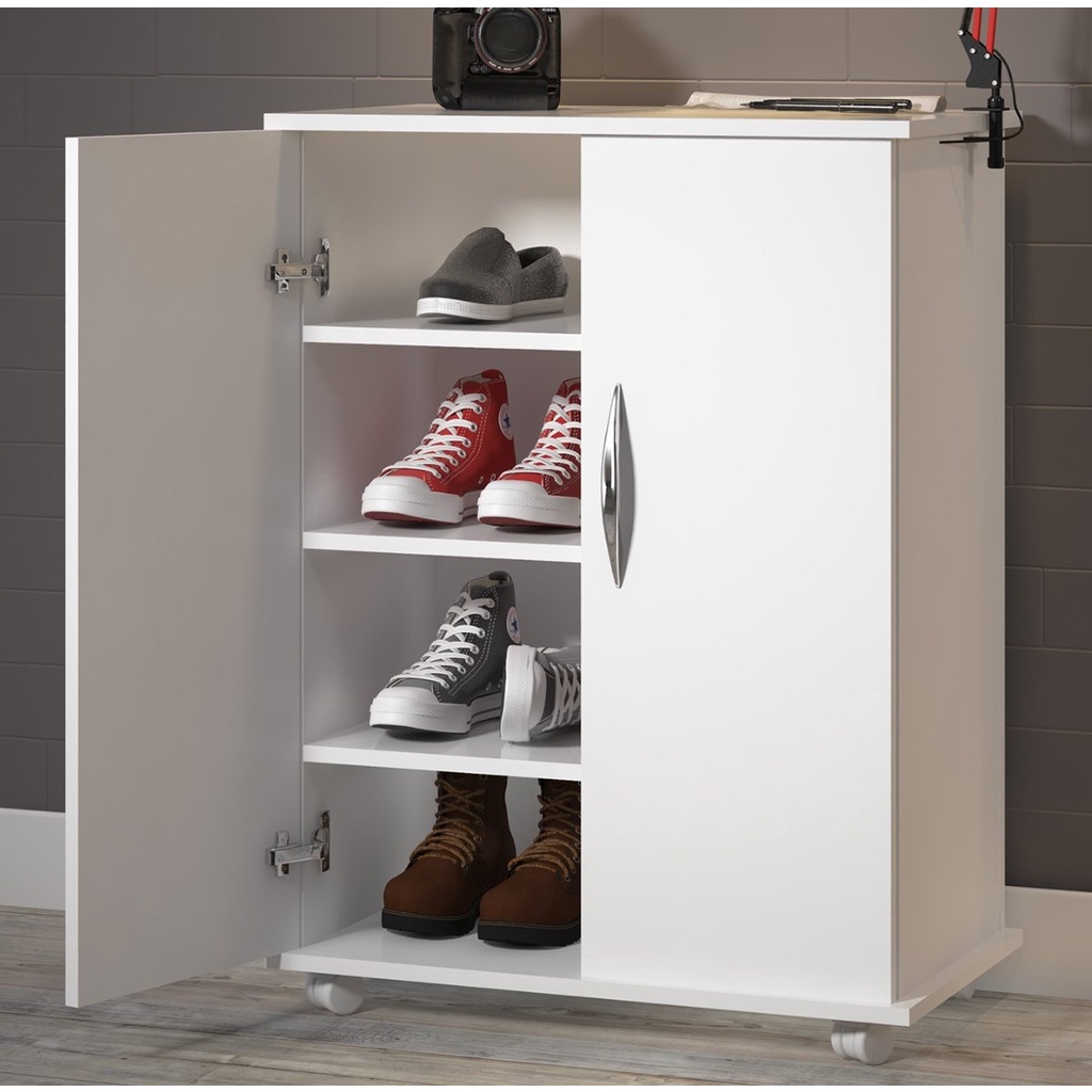 Armário Balcão C/ Duas Portas Multiuso Branco Quarto Base organizadora